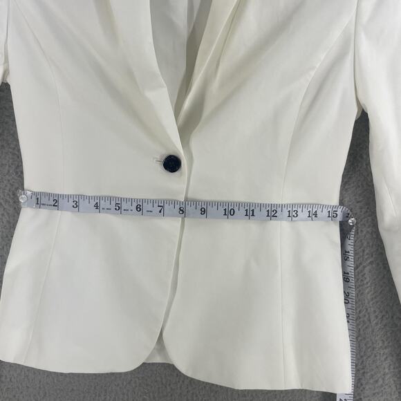 Calvin Klein Jacket Dress Set Womens 2 White Black Belted Sheath Blazer CS84016A - Picture 4 of 16